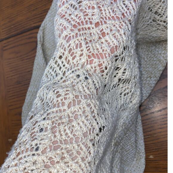 Boho knit night beach bonfire top bathing suit cover up spring summer coastal M - Picture 12 of 12